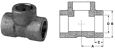 Socket weld Tee exporter, Socket weld Tee suppliers india, Socket weld Tee stockist