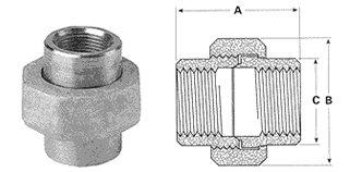 Threaded Union exporter, Threaded Union suppliers india, Threaded Union stockist